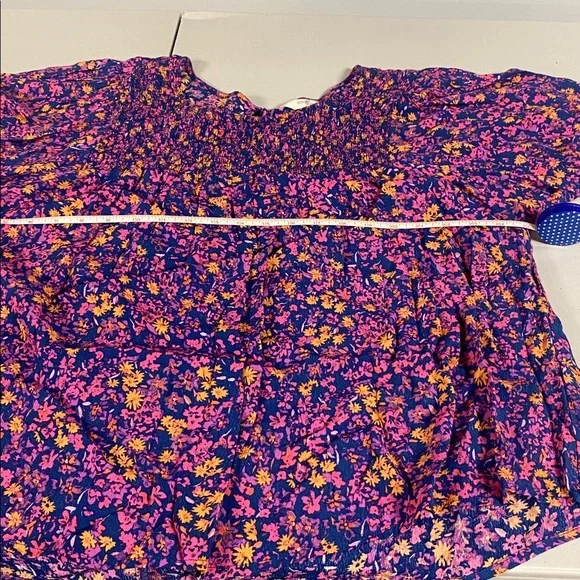 Terra & Sky Floral Blouse - Pink and Blue 2x - Picture 5 of 10